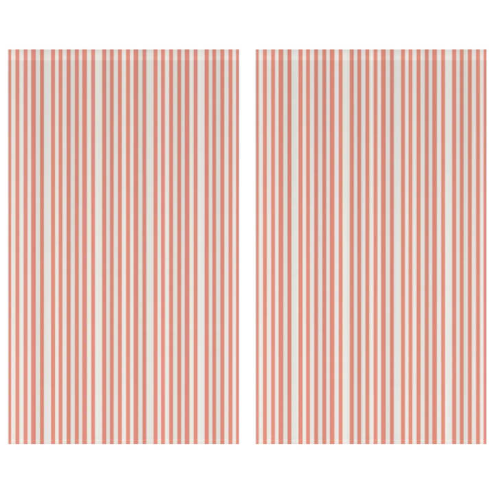 Window Curtain Set - Cotton Blend (2 Panels) | French Stripe - Salmon