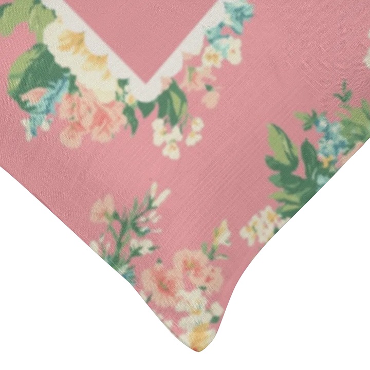Florence - Peony Floral Lumbar Pillow – Personalized Panel | Vintage Cottage Collection