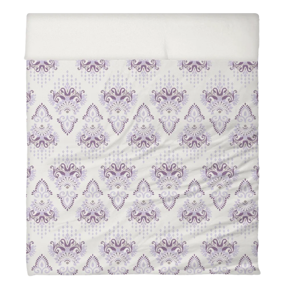 Reds &amp; Purples Anthology Duvet Cover Set – Ikat Damask (Rhapsody Lilac)