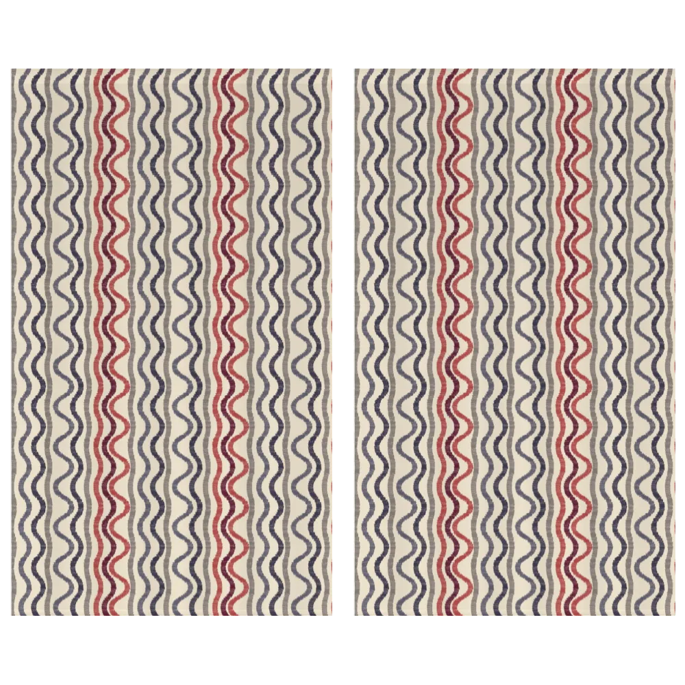 Ikat Fusion Curtain Panel Set – Americana Geometric
