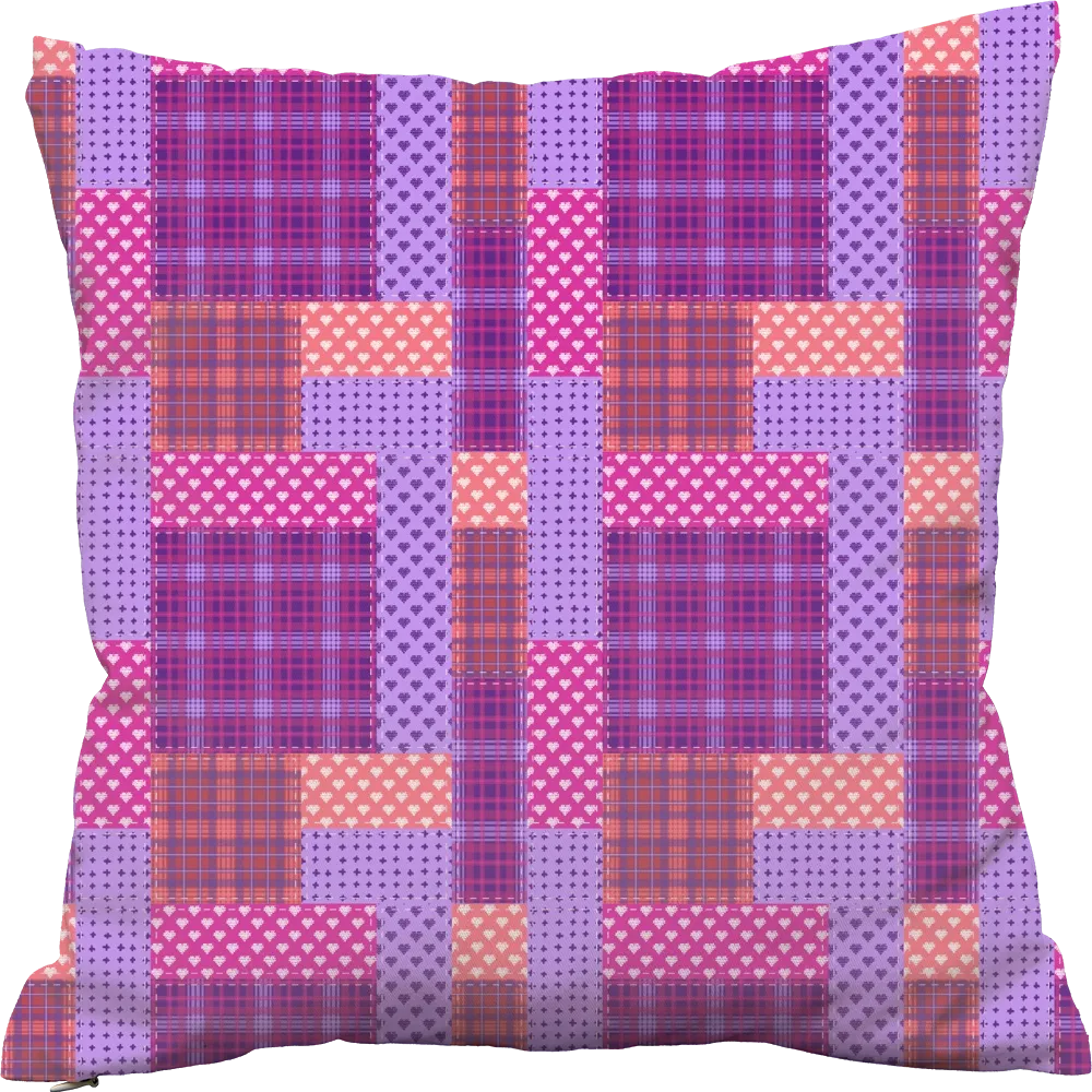 Luxury Flannel & Sherpa Comforter Set | Patchwork Squardular - Sugarplum