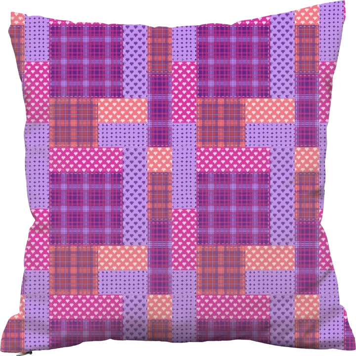 Luxury Flannel & Sherpa Comforter Set | Patchwork Squardular - Sugarplum