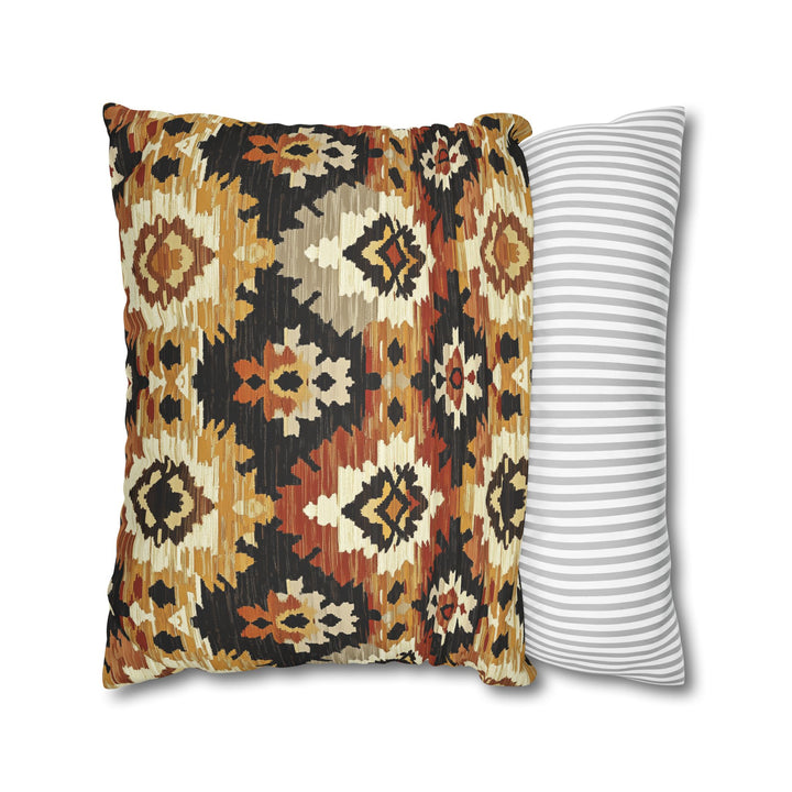 Microsuede Square Pillow Cover / Fall Ikat - Maple