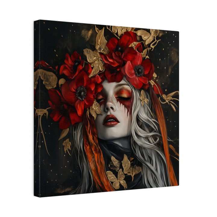 Square Matte Canvas / Autumn Fall Art / Woman - Anemone