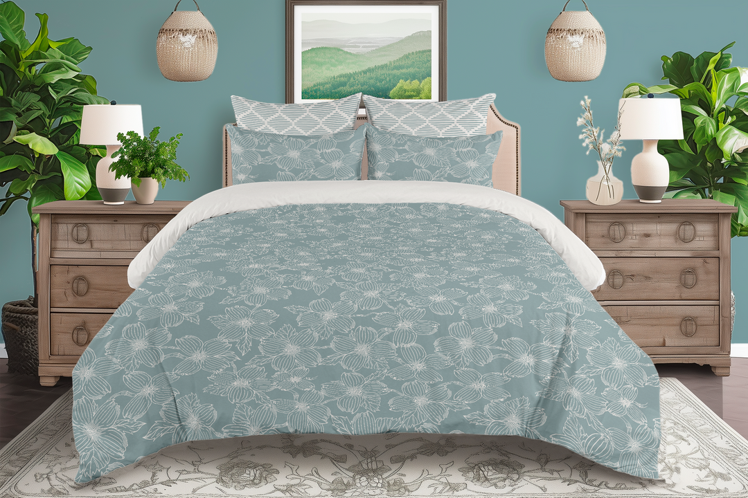 5 Piece Cotton Duvet Cover Set - Queen | Dogwood (SW - Naturally Refined Collection)