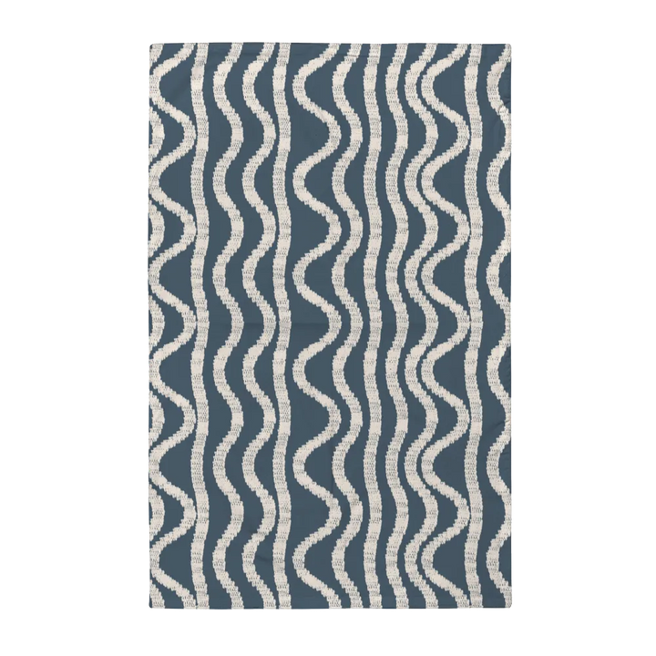 Ikat Fusion Tea Towel Set (6) – Sand &amp; Sea (Geometric)
