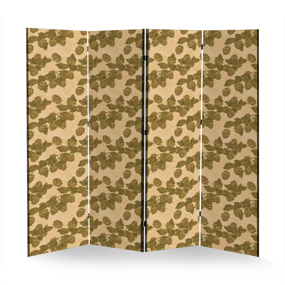 4 Panel Room Divider Folding Screen / Hops