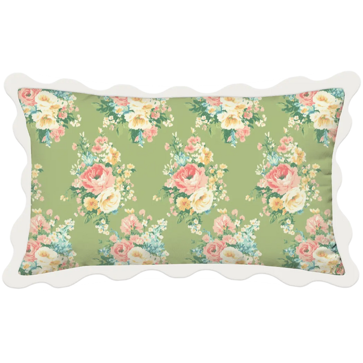 Vintage Cottage Collection Scalloped Duvet Cover Set - Florence (Lime)