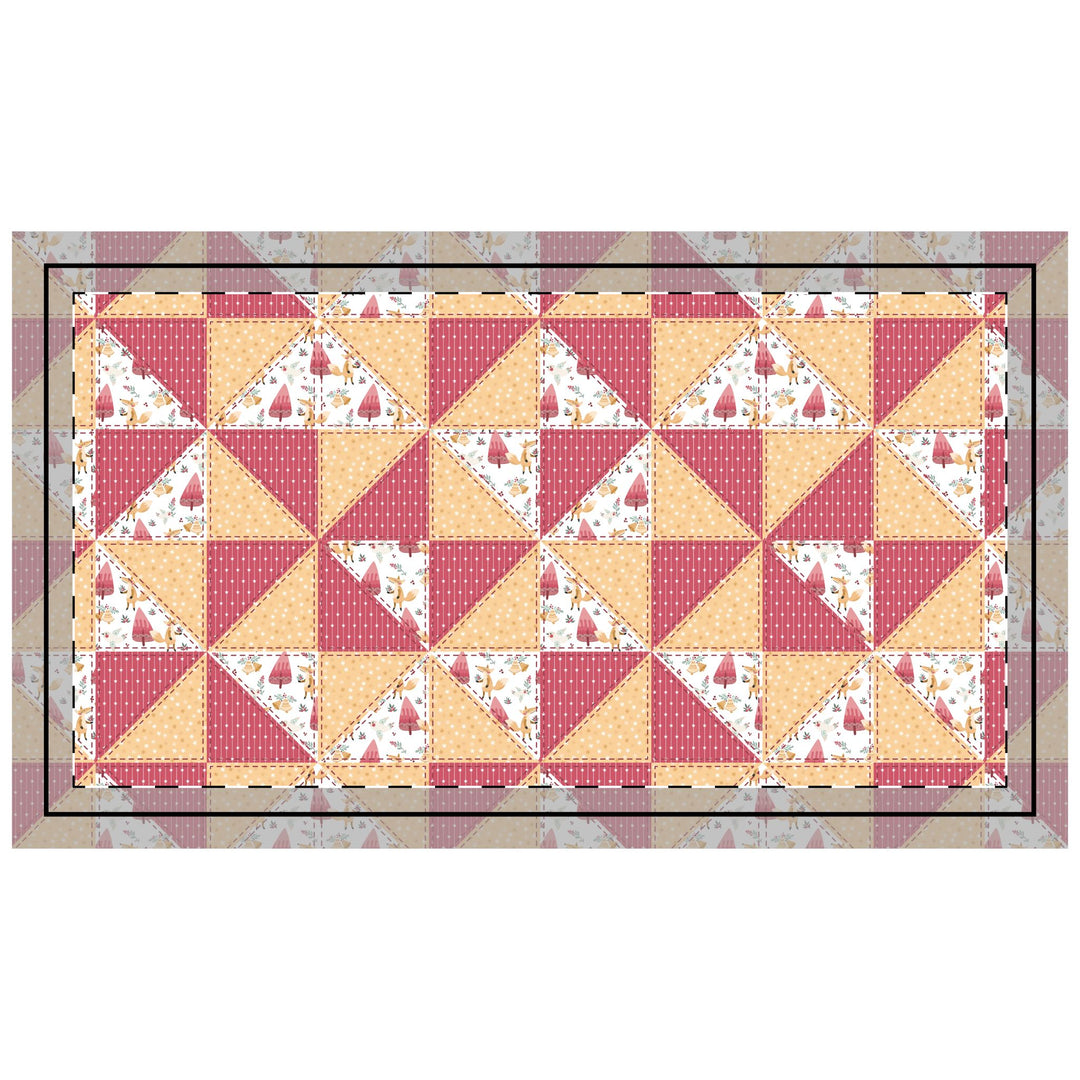 Quilted Sham / 3 sizes / Patchwork / Pinwheel / Woodland - Fox