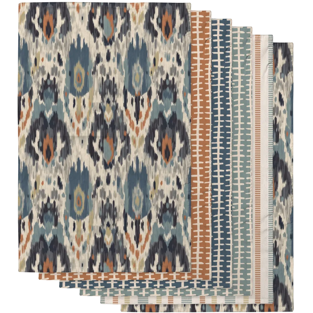 Ikat Fusion Tea Towel Set (6) – Sand &amp; Sea
