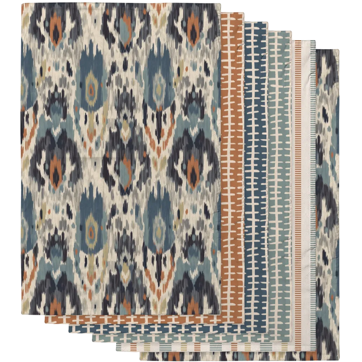 Ikat Fusion Tea Towel Set (6) – Sand &amp; Sea
