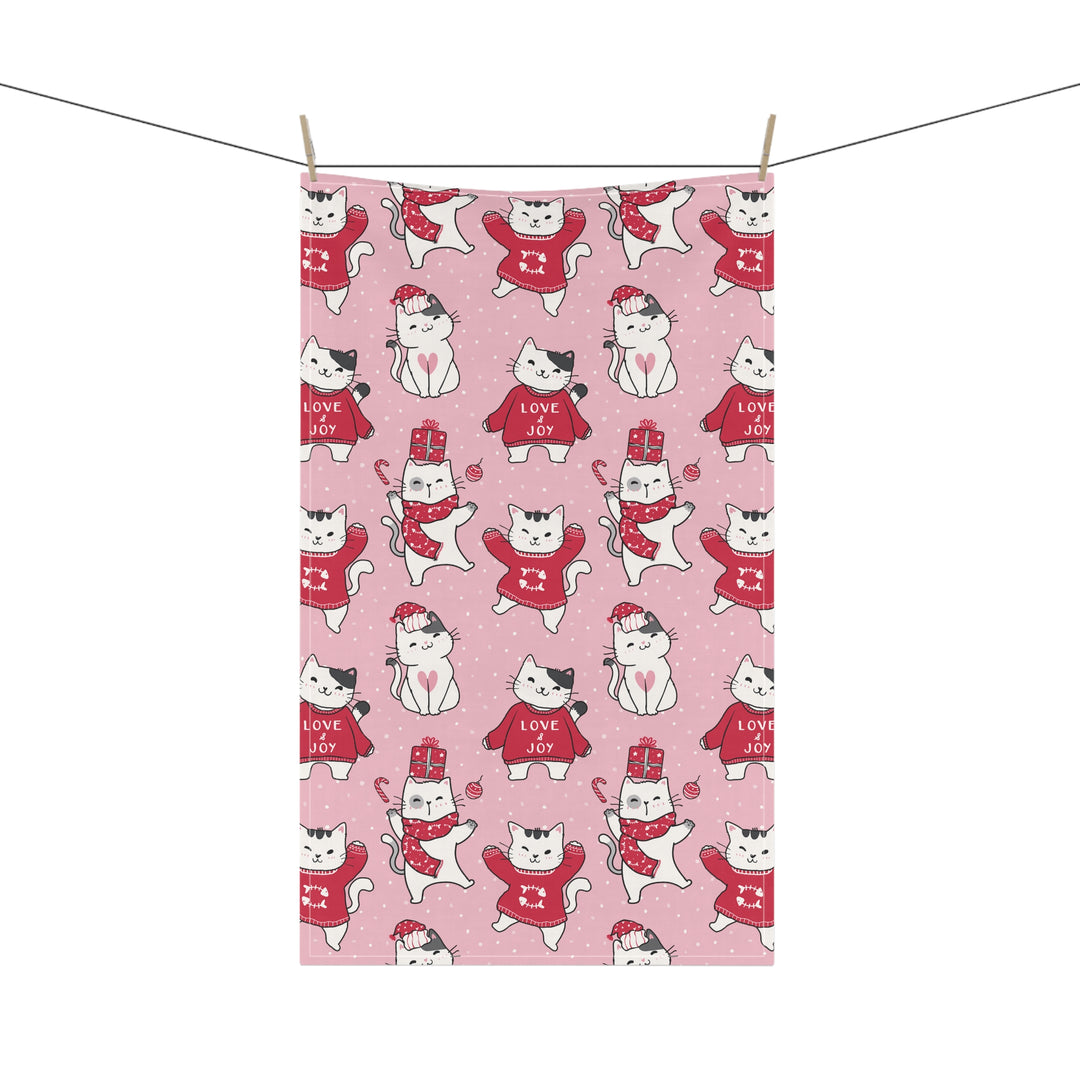 Cotton Twill Tea Towel / Merry Catmus Collection / Pattern