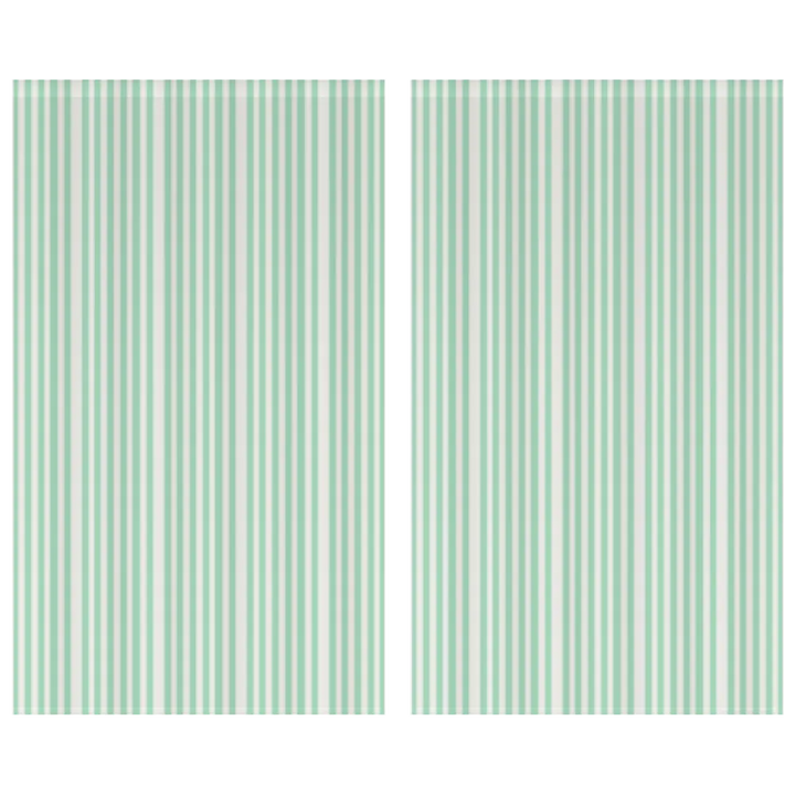 Window Curtain Set - Cotton Blend (2 Panels) | French Stripe - Seafoam