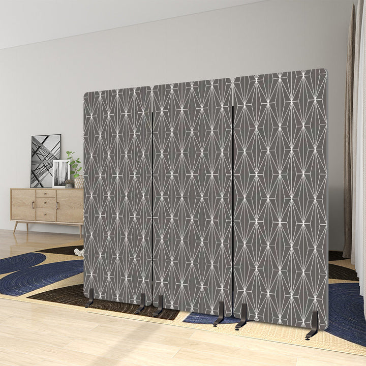 3 Panel Sound-Absorbing Room Divider / Deco Diamonds