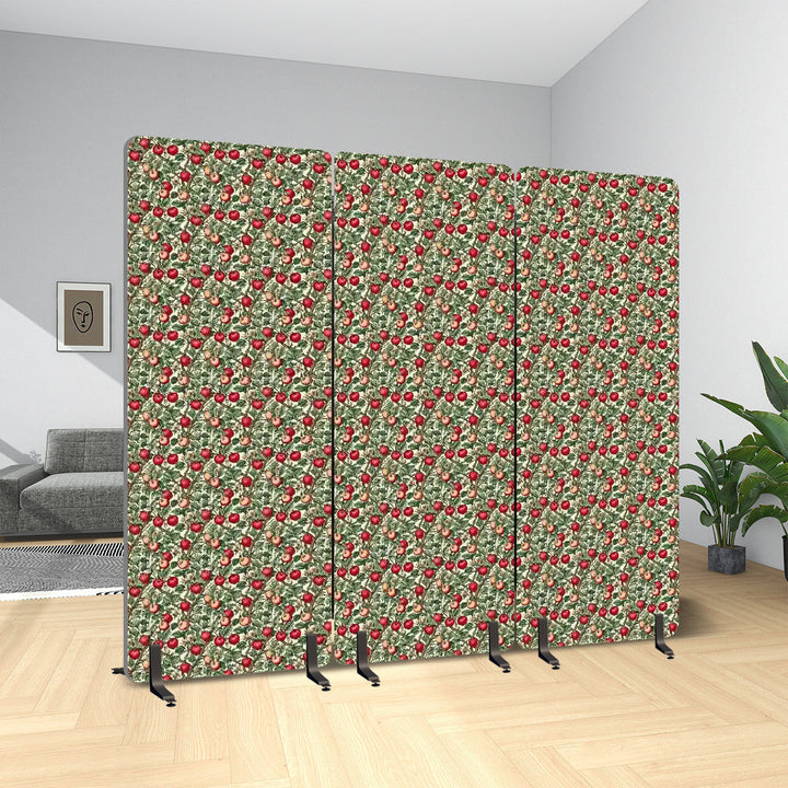 3 Panel Sound-Absorbing Room Divider / Tree Fruits - William Morris Inspired Collection