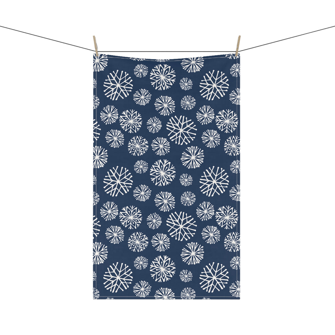 Cotton Twill Tea Towel / Winter Snowflakes