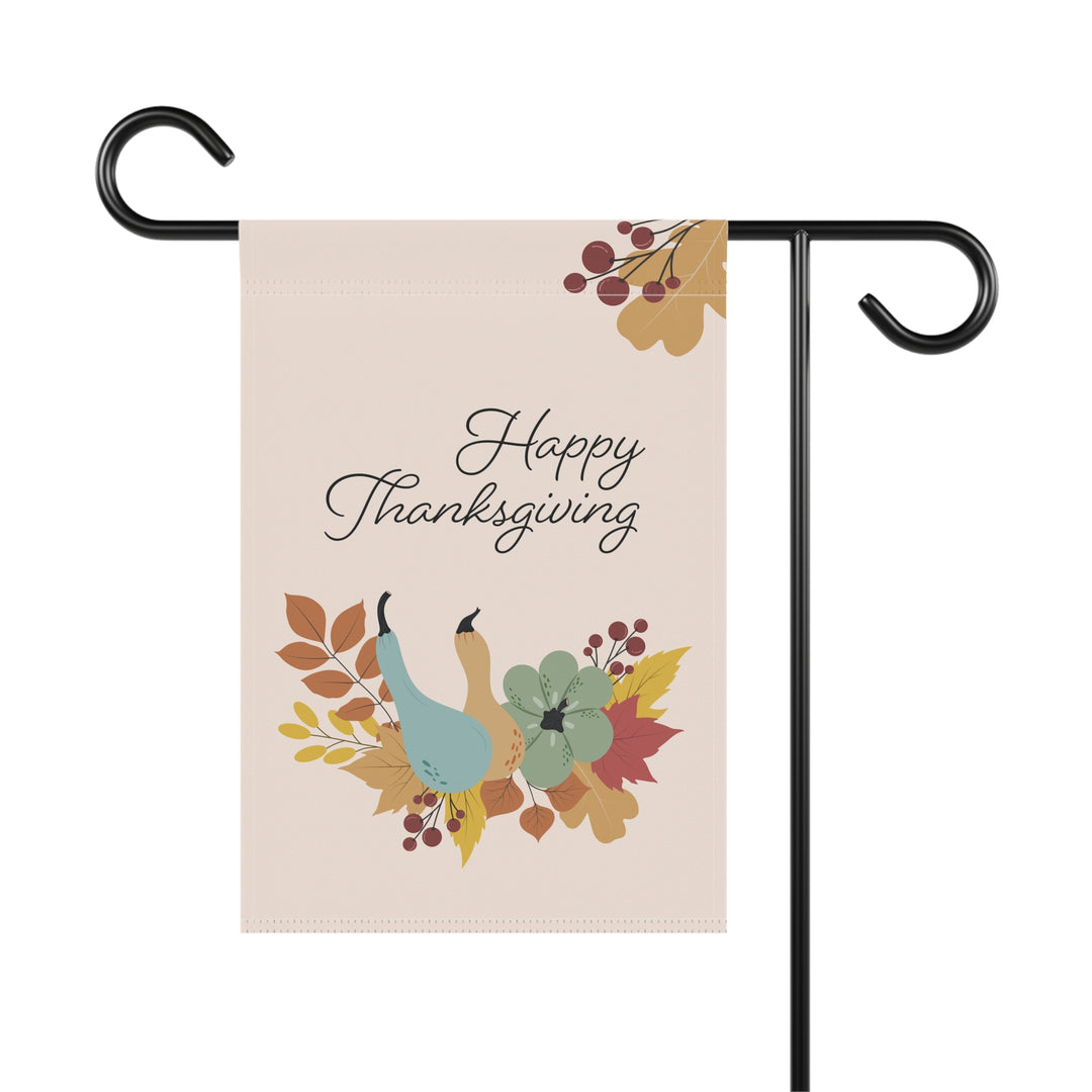 Double-sided Garden & House Banner / Fall Squash - Happy Thanksgiving