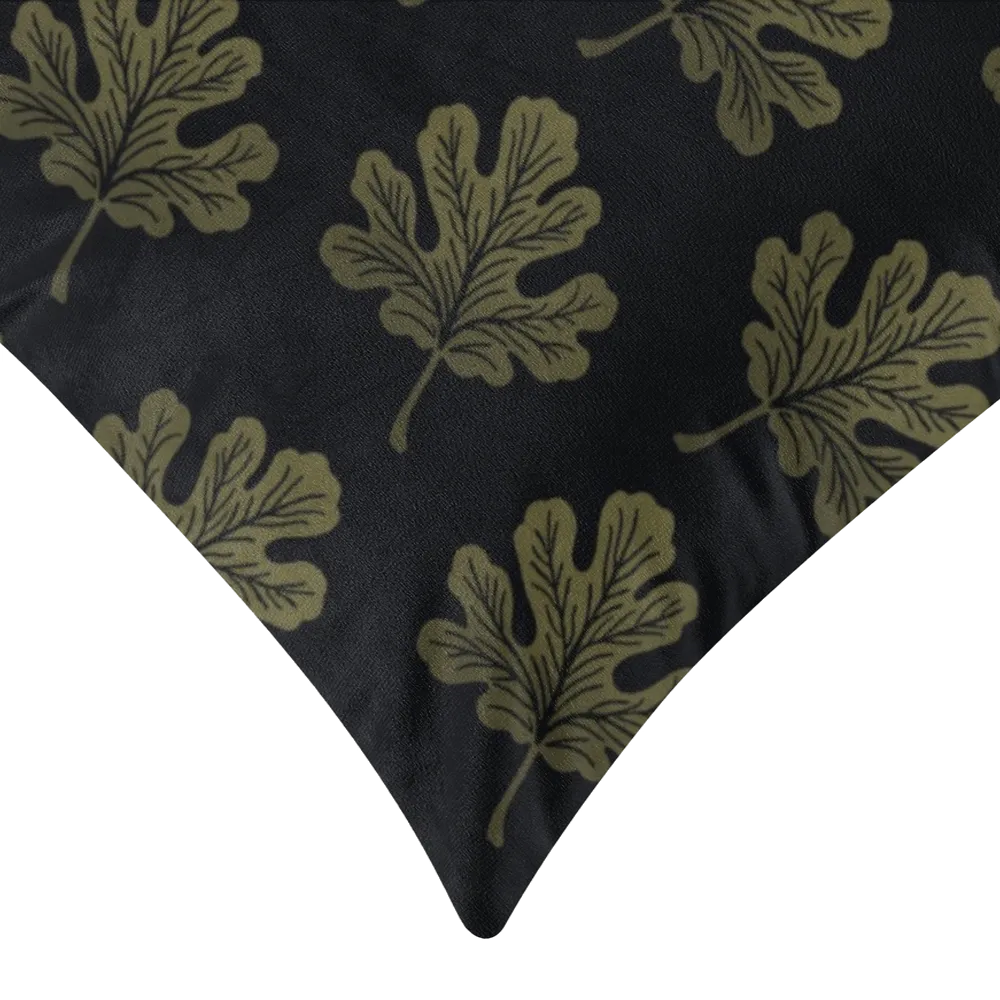 Verdant Fig™ Dutch Velvet Decorative Pillow - Stamped Fig (Noir)