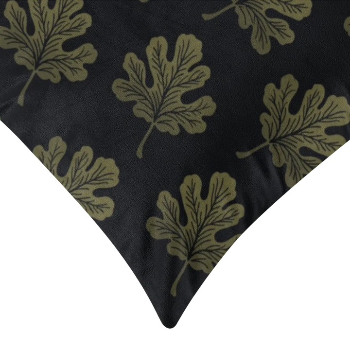 Verdant Fig™ Dutch Velvet Decorative Pillow - Stamped Fig (Noir)
