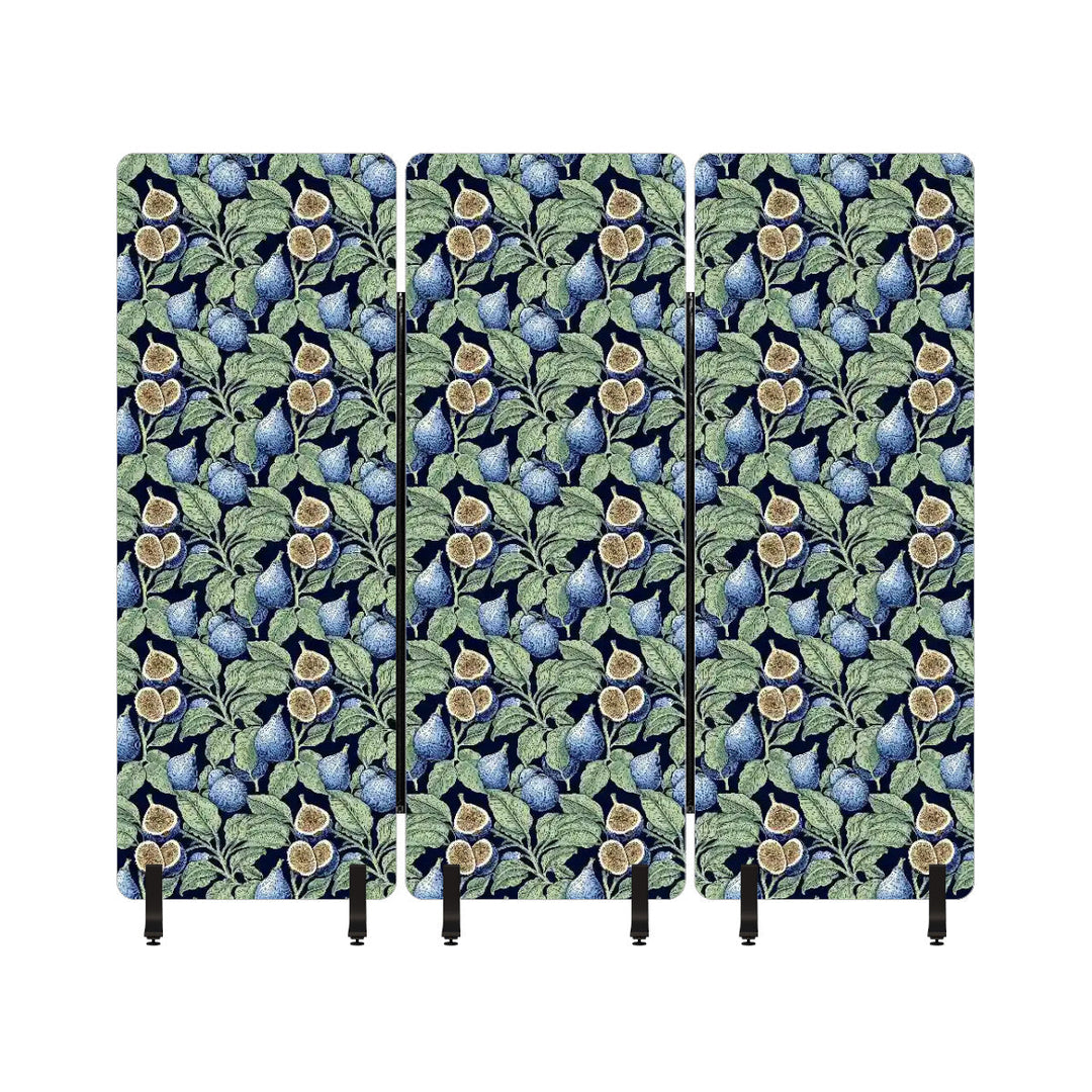 3 Panel Sound-Absorbing Room Divider / Tree Fruits - William Morris Inspired Collection