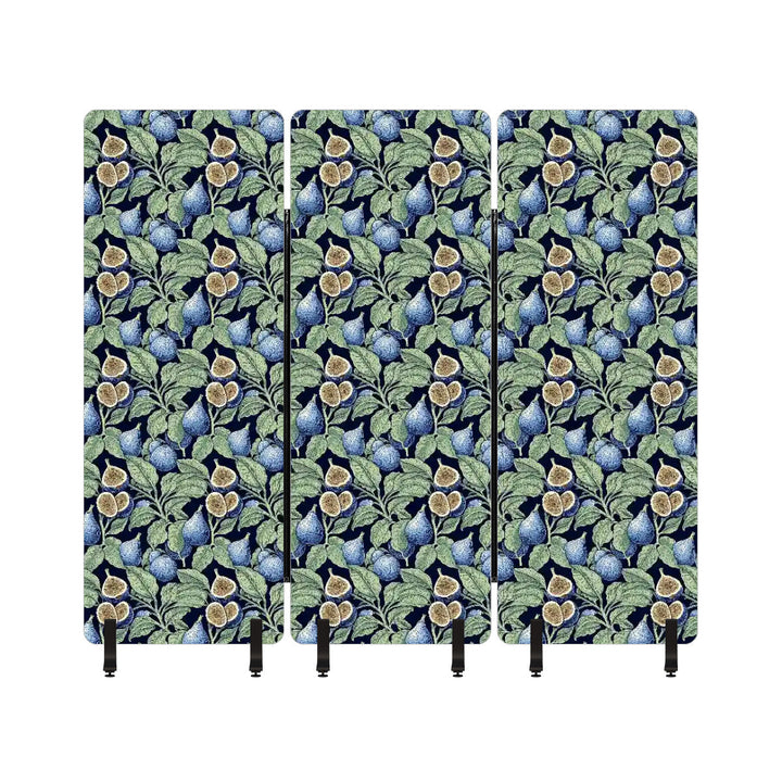 3 Panel Sound-Absorbing Room Divider / Tree Fruits - William Morris Inspired Collection