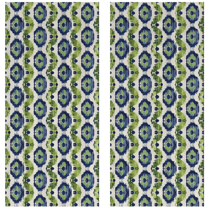 Ikat Fusion Curtain Panel Set – Kelp Ribbon