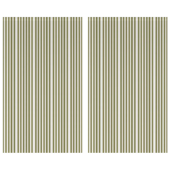 Window Curtain Set - Cotton Blend (2 Panels) | French Stripe - Artichoke