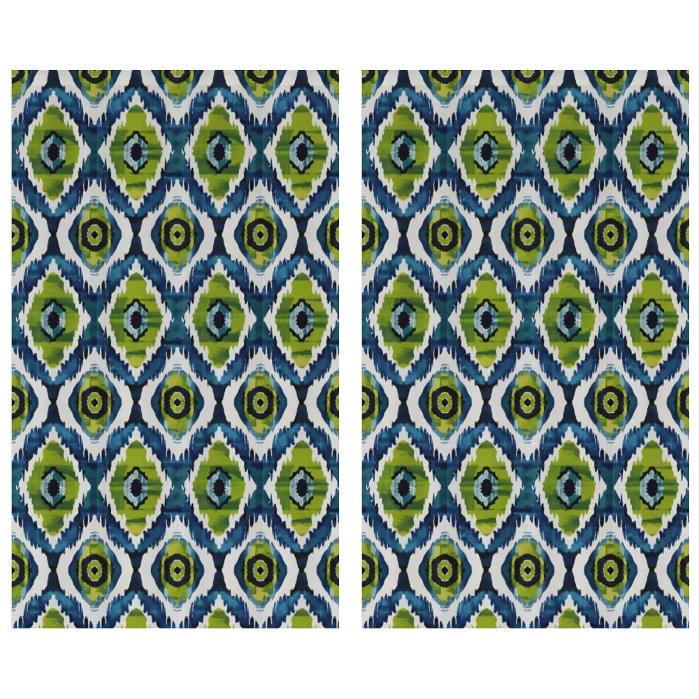 Ikat Fusion Curtain Panel Set – Lily Pad
