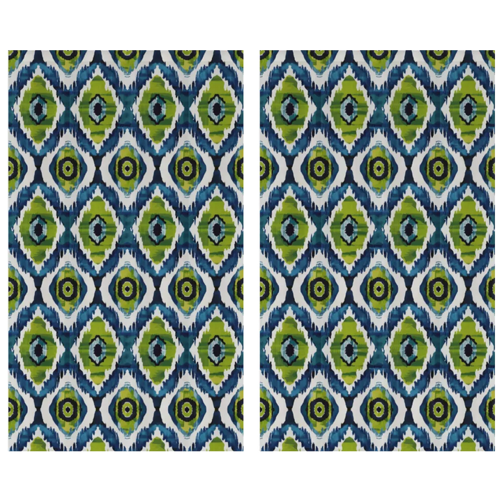 Ikat Fusion Curtain Panel Set – Lily Pad