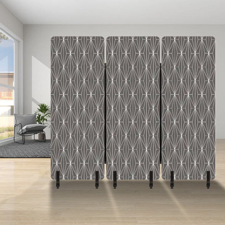 3 Panel Sound-Absorbing Room Divider / Deco Diamonds