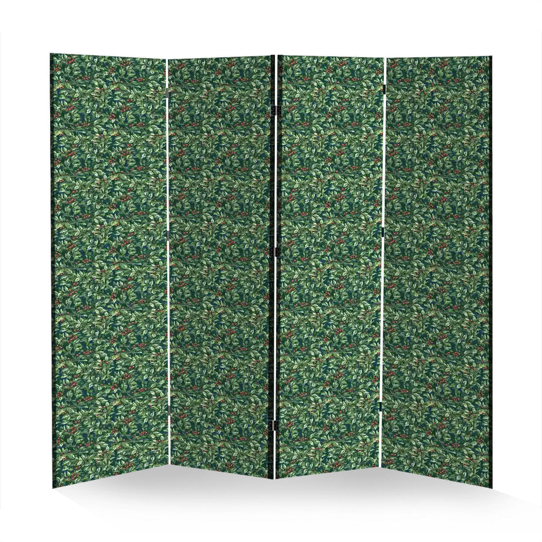 4 Panel Room Divider Folding Screen / Berries - William Morris Inspired Collection