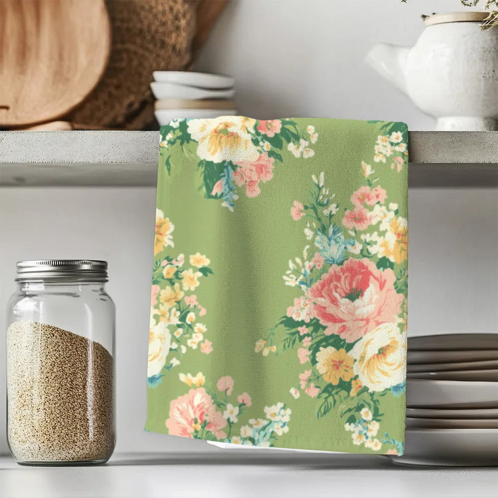 Florence – Lime Tea Towel Set (4) | Vintage Cottage Collection