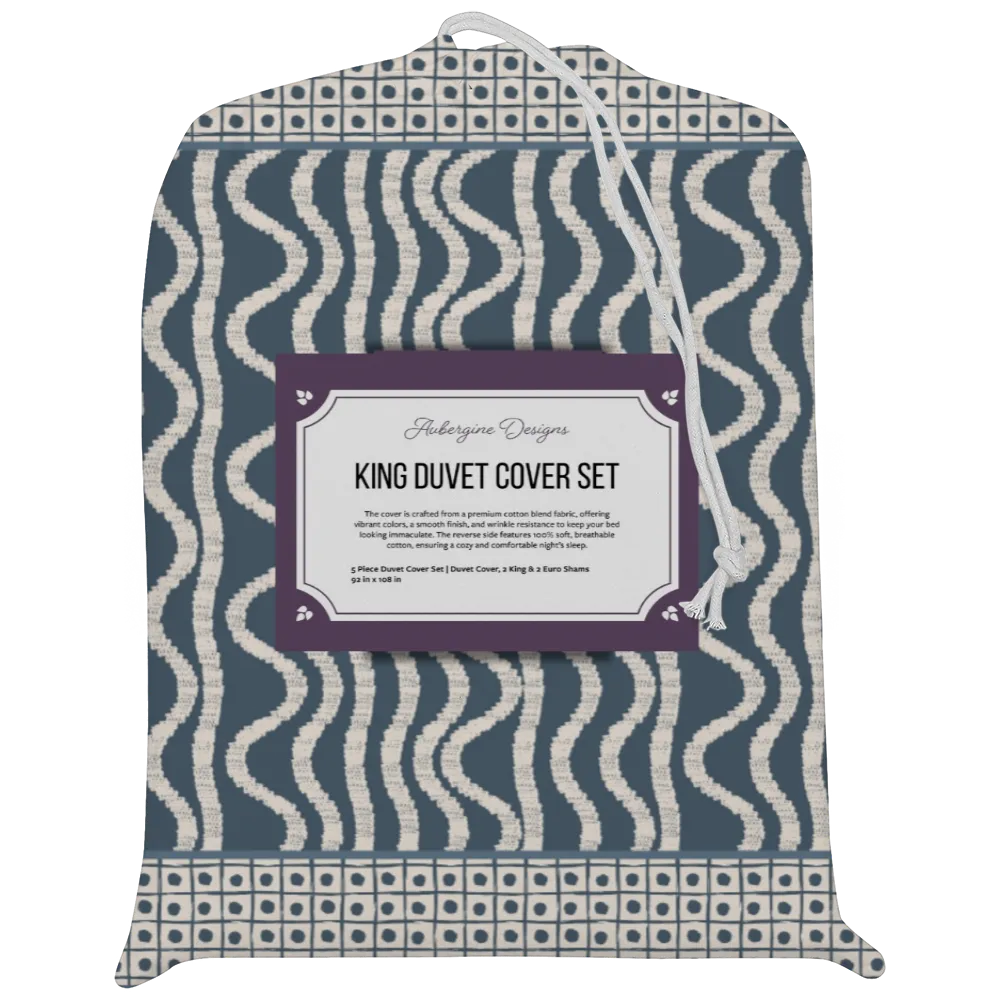 Sand and Sea - Geometric Duvet Cover Set | Ikat Fusion Collection