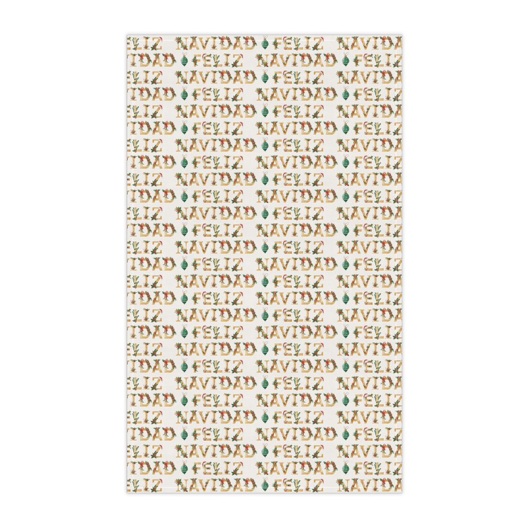 Cotton Twill Tea Towel / Festive Text Collection / Merry Christmas in Various Languages