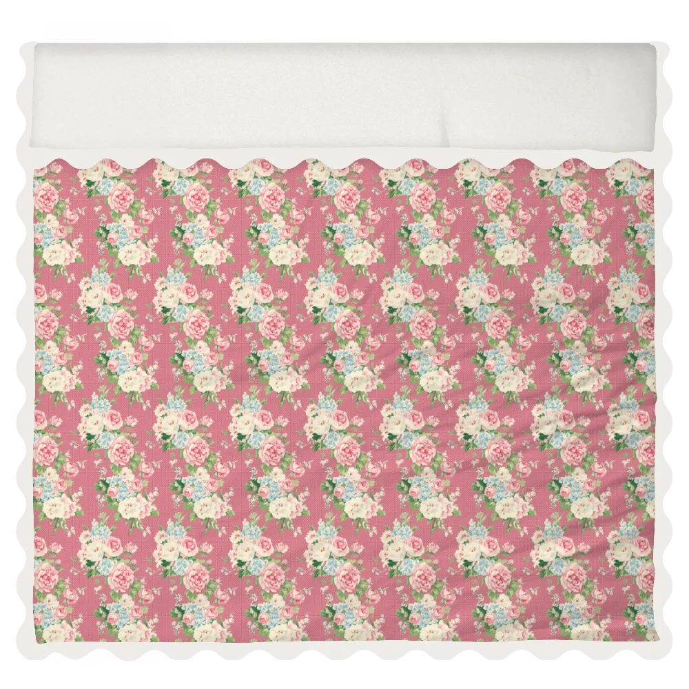 Vintage Cottage Collection Scalloped Duvet Cover Set - Emma (Peony)