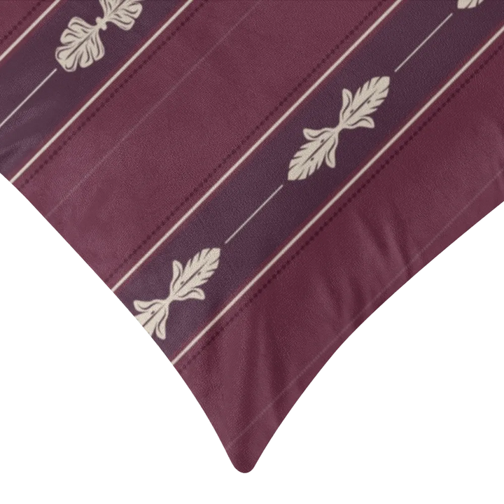 Harvest Garden Dutch Velvet Decorative Pillow - Acanthus Stripe (Aubergine)