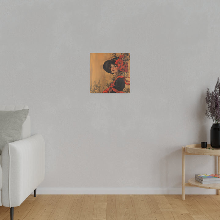 Square Matte Canvas / Autumn Fall Art / Woman - Amelia