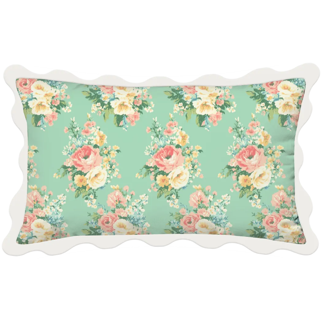 Vintage Cottage Collection Scalloped Duvet Cover Set - Florence (Aqua)