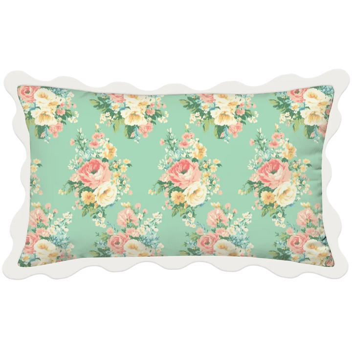 Vintage Cottage Collection Scalloped Duvet Cover Set - Florence (Aqua)