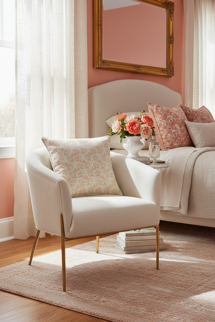 Sunlit Garden™ Piped Edge Throw Pillow – Coral Vine