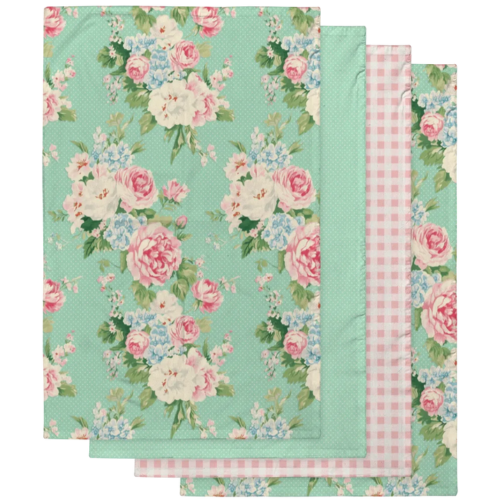 Emma – Seafoam Tea Towel Set (4) | Vintage Cottage Collection