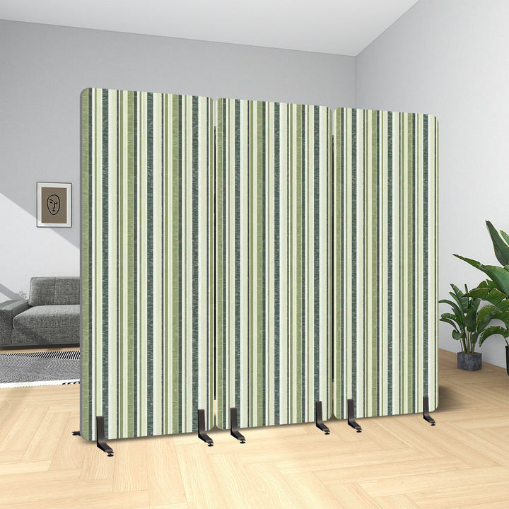 3 Panel Sound-Absorbing Room Divider / Sketchy Stripes