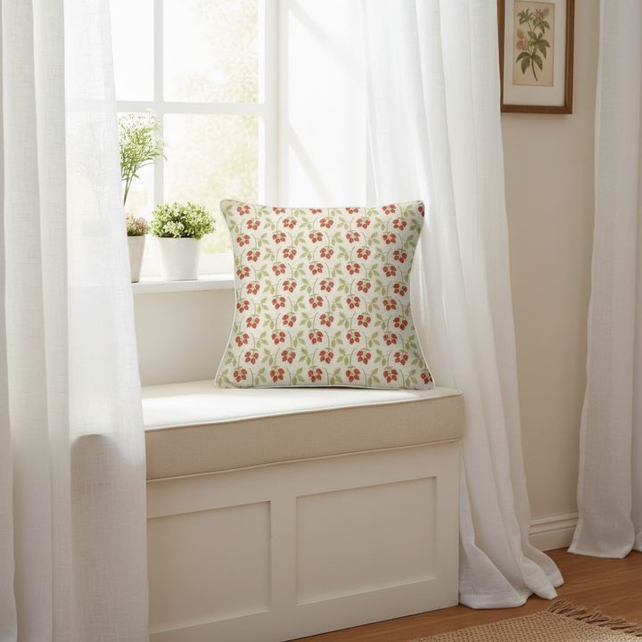 Sunlit Garden™ Piped Edge Throw Pillow – Raspberries