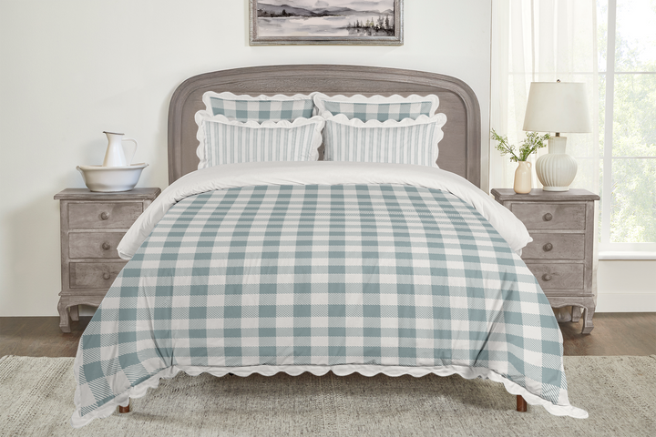 5 Piece Cotton Duvet Cover Set - Queen | Buffalo Check (SW Naturally Refined Collection)