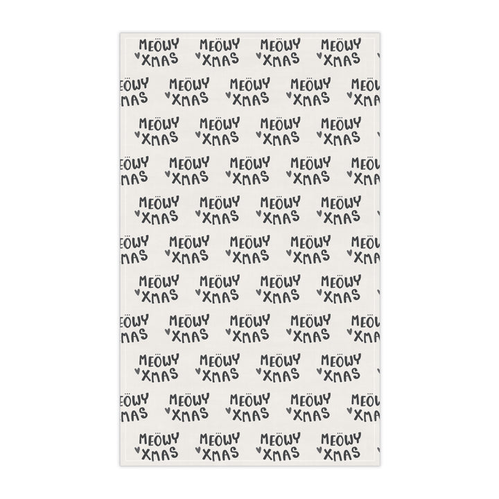 Cotton Twill Tea Towel / Merry Catmus Collection / Festive Cat Phrases