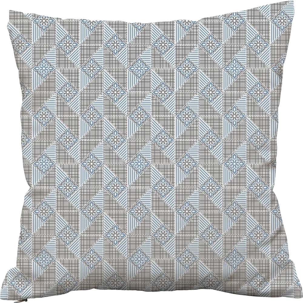 Luxury Flannel & Sherpa Comforter Set | Patchwork Snowflake - Silver Star