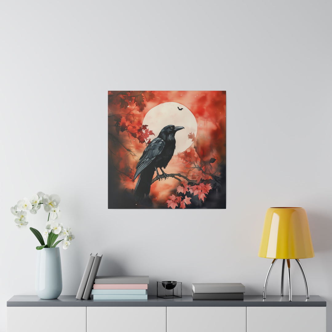 Square Matte Canvas / Halloween Art - Autumn Moon Raven