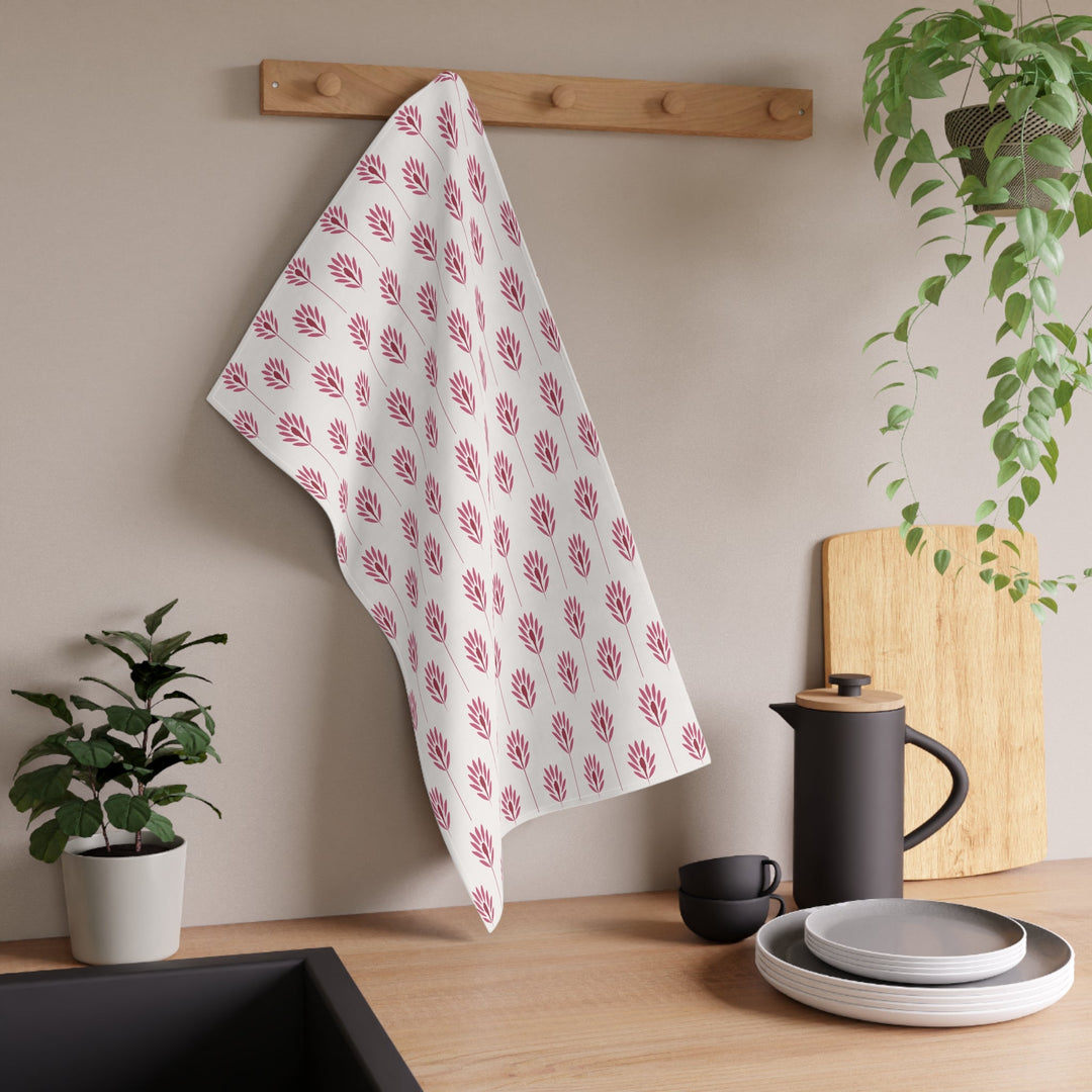 Cotton Twill Tea Towel / Fronds - Color + White