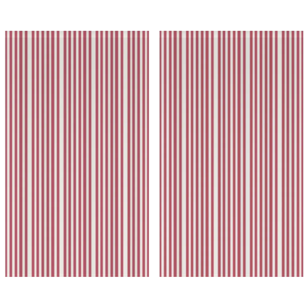 Window Curtain Set - Cotton Blend (2 Panels) | French Stripe - Rouge