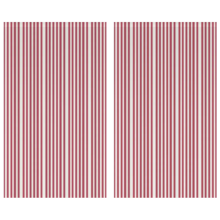 Window Curtain Set - Cotton Blend (2 Panels) | French Stripe - Rouge